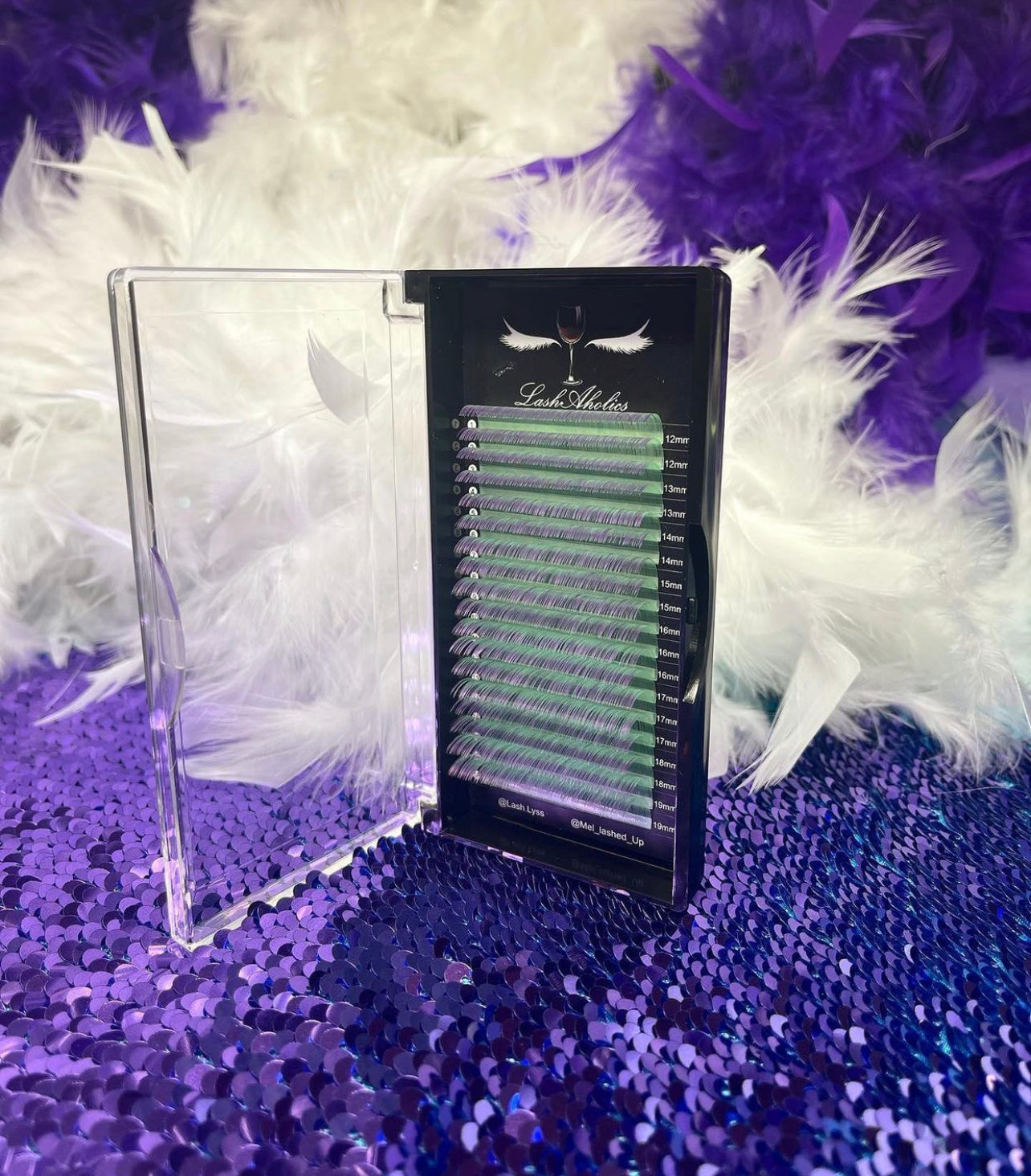 Mint Green/Purple OmbrΓ© Lashes D 0.07