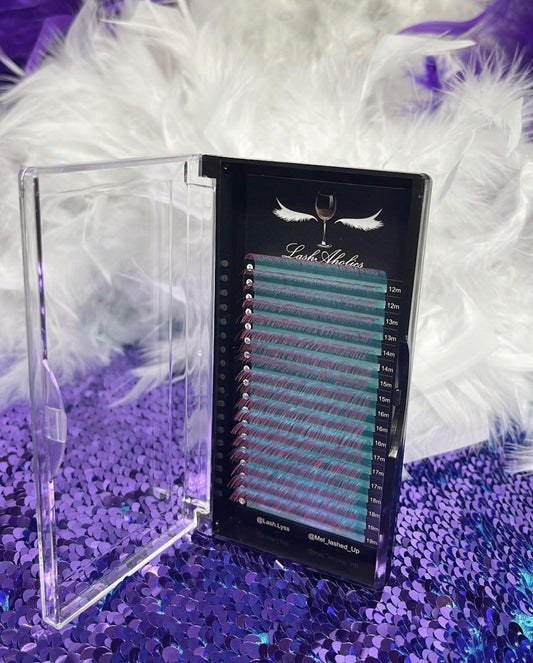 Teal/Purple Ombré Lashes D 0.07