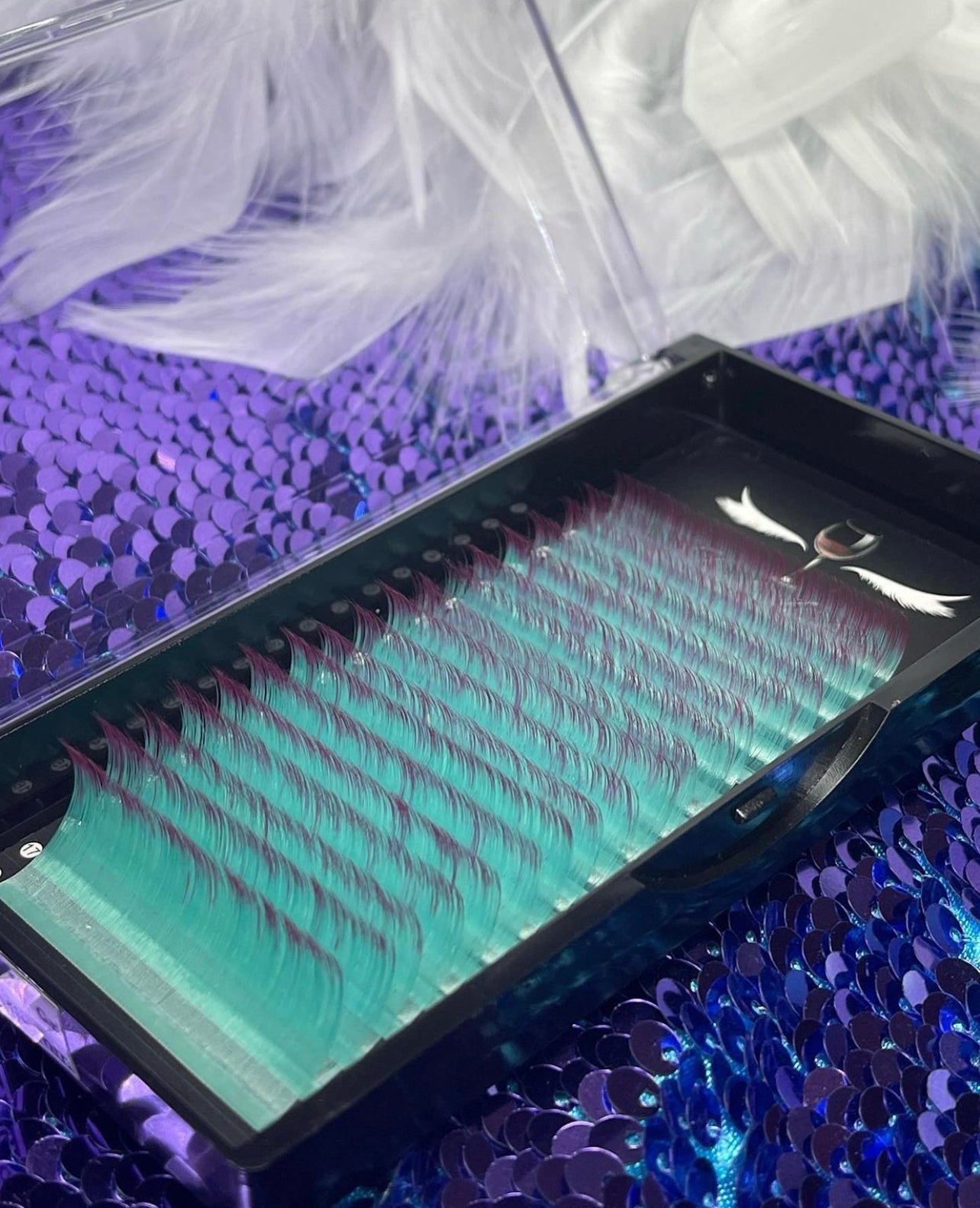 Teal/Purple Ombré Lashes D 0.07